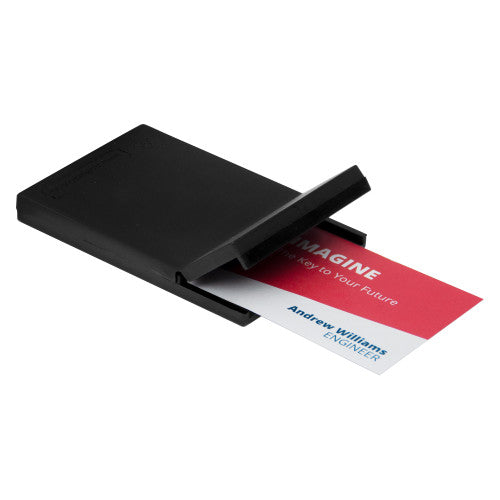 Deflecto Slimline Business Card Box Black