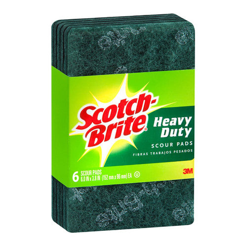 Scotch-Brite Heavy Duty Scour Pads Green Pack 6 Box of 5