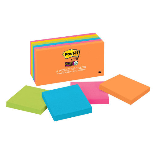 Post-it Super Sticky Notes Rio De Janeiro 76 x 76mm Pack of 12 654-12SSUC