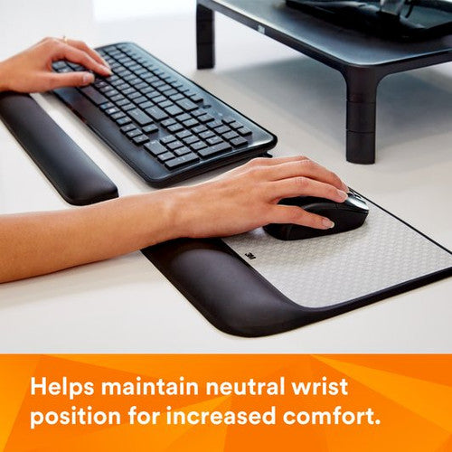 3M Precise Mouse Pad with Gel Wrist Rest MW85B Black