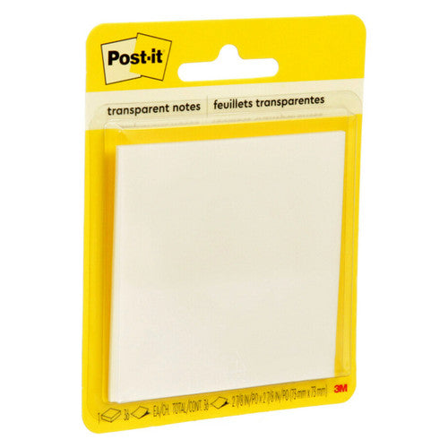 Post-it Transparent Notes 73 x 73mm Clear 36 Sheets Pack of 6 600-TRSPT