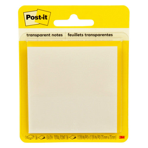 Post-it Transparent Notes 73 x 73mm Clear 36 Sheets Pack of 6 600-TRSPT