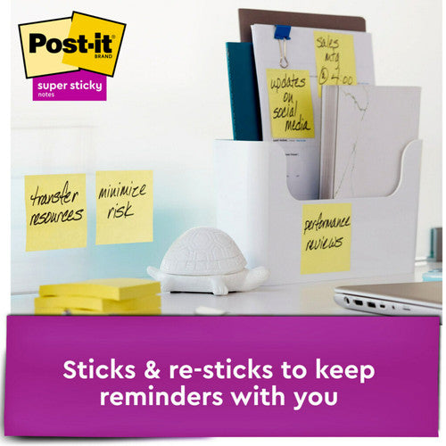 Post-it Super Sticky Notes Canary Yellow 76 x 76mm Pack of 24 654-24SSCP