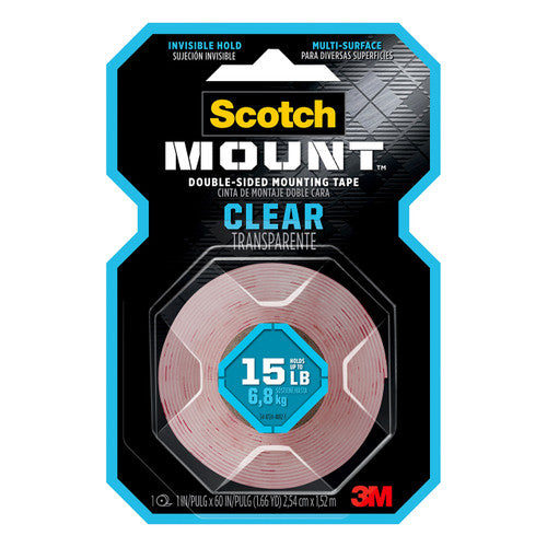 Scotch 410H Mounting Tape 2.54cm x 1.52m Clear Box of 6