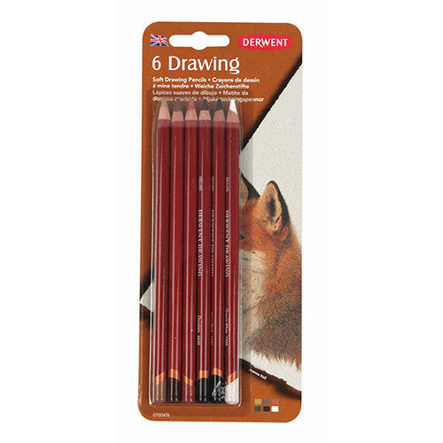 Derwent Drawing Pencils Assorted Blister Pack of 6 Box of 6