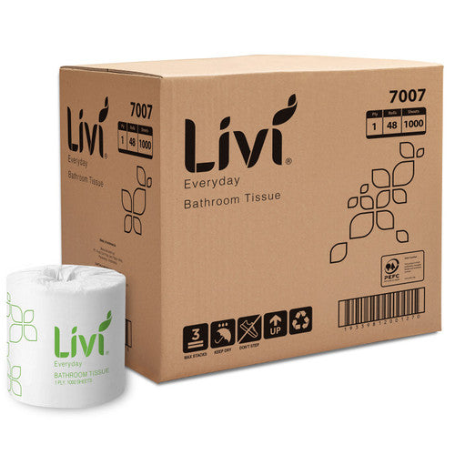 Livi 7007 Basics Toilet Tissue 1 Ply 1000 Sheets Carton 48