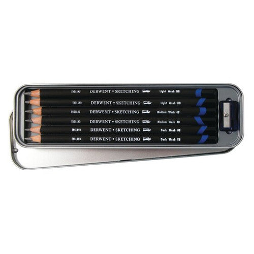 Derwent Watersoluble Sketching Pencil Tin of 6 Box of 6