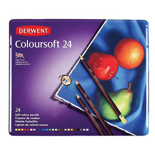 Derwent Coloursoft Pencil Assorted Tin of 24 Box of 3