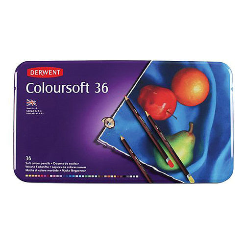 Derwent Coloursoft Pencils Assorted Tin of 36