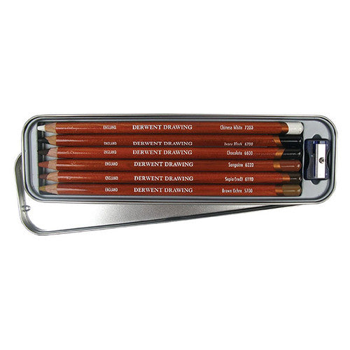 Derwent Drawing Pencil Assorted Tin of 6 Box of 6