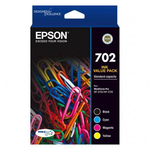 Epson C13T344692 702 Standard Capacity Durabrite Ultra Ink Value Pack 4 Colour