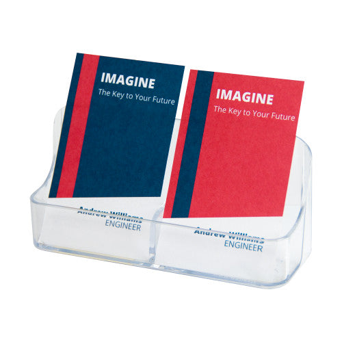 Deflecto Business Card Holder 2 Pocket Portrait