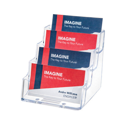 Deflecto Business Card Holder 4 Tier Landscape