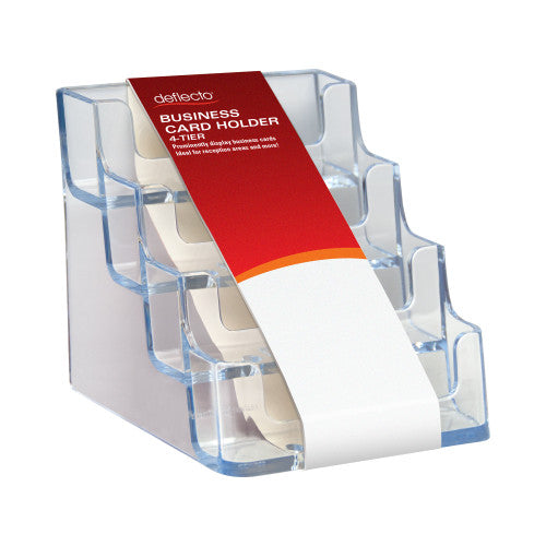Deflecto Business Card Holder 4 Tier Landscape