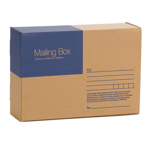 Mailing Box Brown 310 x 225 x 102mm Pack 25