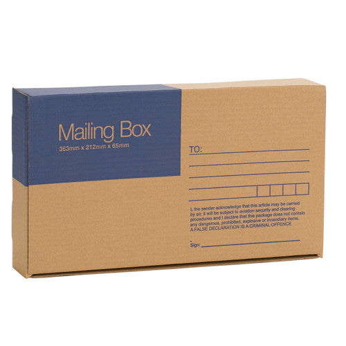 Mailing Box Brown 363 x 212 x 65mm Pack 25