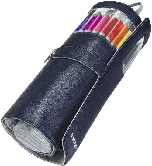 Staedtler Triplus Finelinter Black Roll-Up Pencil Cases With 20 Markers
