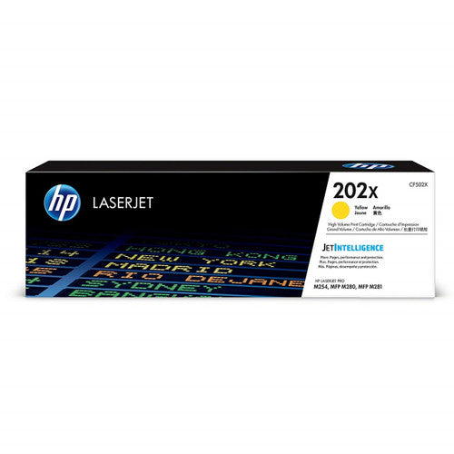 HP 202X High Yield Original LaserJet Toner Cartridge Yellow 2500 Pages