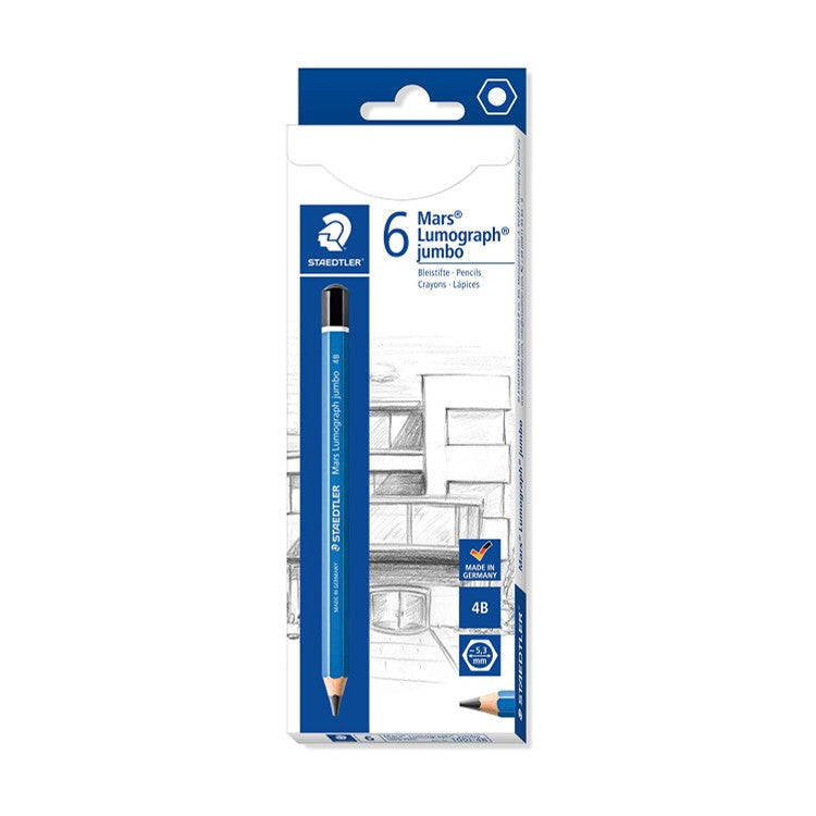 Staedtler Mars Lumograph Jumbo Pencils 4B Box 6 100J-4B