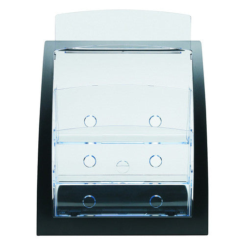 Deflecto 3 Pocket 3 Tier Curved Brochure Holder A4 Black Clear
