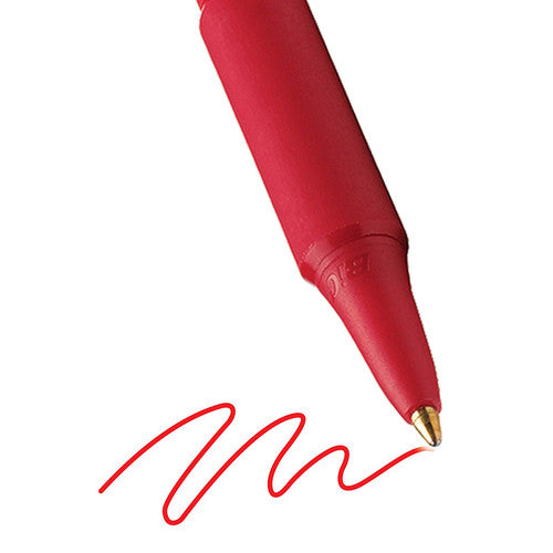 BIC 91437 SoftFeel Retractable Ballpoint Pen Medium Red Box of 12