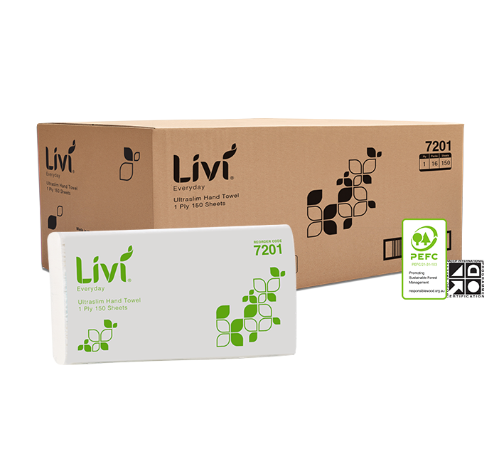 Livi 7201 Basics ultraslim hand towel carton