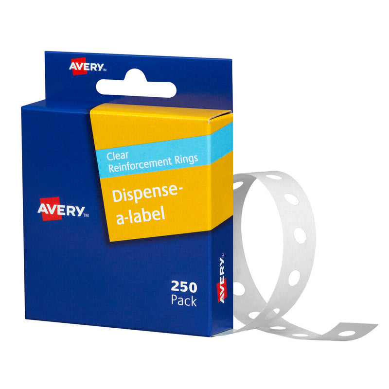 Avery Clear Vinyl Reinforcement Ring Labels 13mm Pack 250