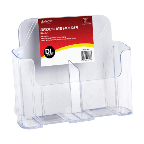 Deflecto Brochure Holder 2 Pocket DL Portrait Low Back