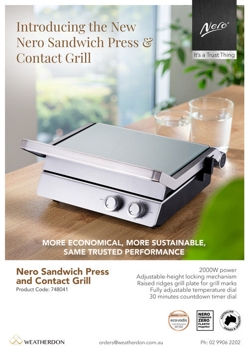 Nero Sandwich Press and Contact Grill with Timer