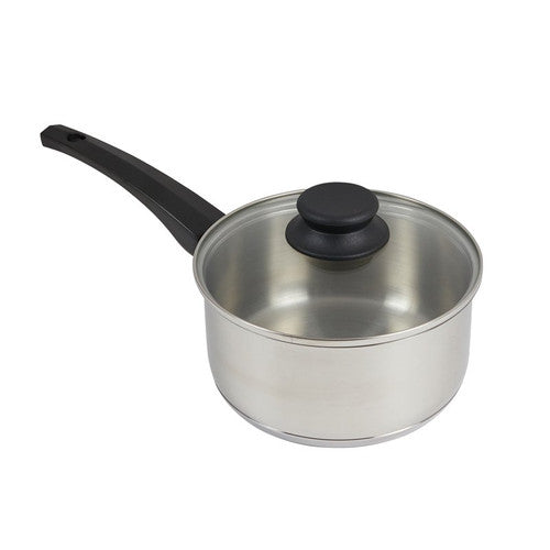 Weatherdon Connoisseur Saucepan 18cm Stainless Steel with Glass Lid