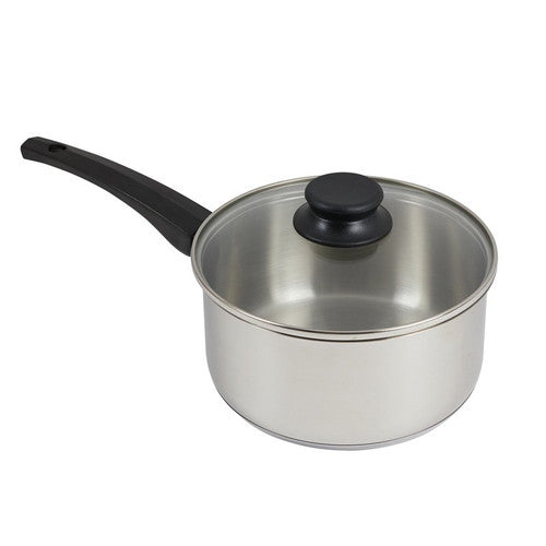 Weatherdon Connoisseur Saucepan 20cm Stainless Steel with Glass Lid
