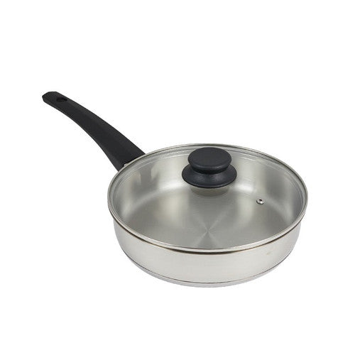 Weatherdon Connoisseur Frypan 24cm Stainless Steel with Glass Lid
