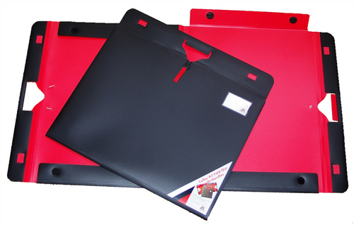 Colby Art Portfolio Foldout Carry Case A2 Black with Red