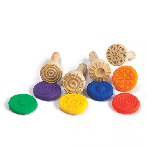 Educational Colours Wooden Dough Stampers Set of 4