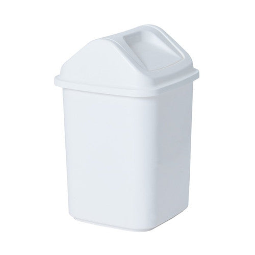 Compass Rectangular Swing Top Bin Plastic White 20L