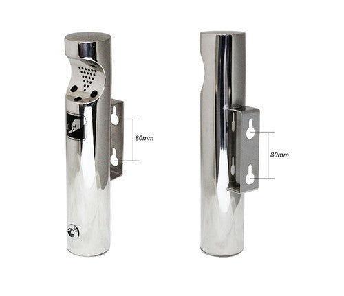 Compass Wall Mounted Cylindrical Ashtray Stainless Steel