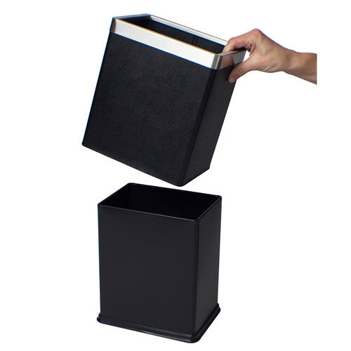 Compass Rectangular Bin with Liner Black 8L