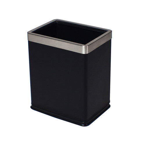 Compass Rectangular Bin with Liner Black 8L