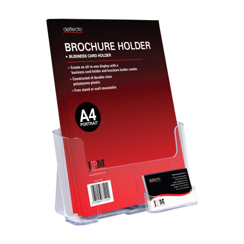 Deflecto Brochure Holder with Business Card A4 Portrait