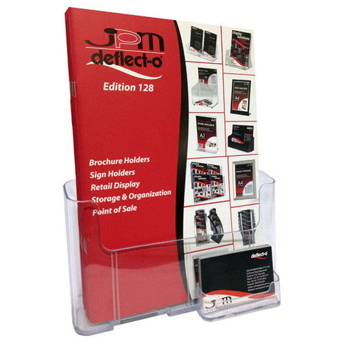 Deflecto Brochure Holder with Business Card A4 Portrait