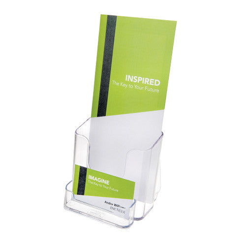 Deflecto Brochure Holder with Business Card DL Portrait
