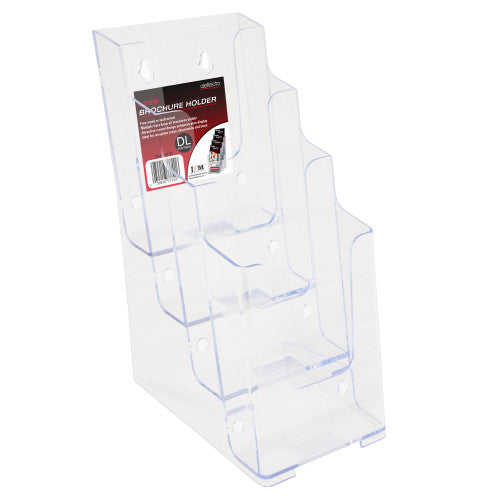 Deflecto 4 Pocket 4 Tier Brochure Holder DL Clear