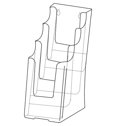 Deflecto 4 Pocket 4 Tier Brochure Holder DL Clear