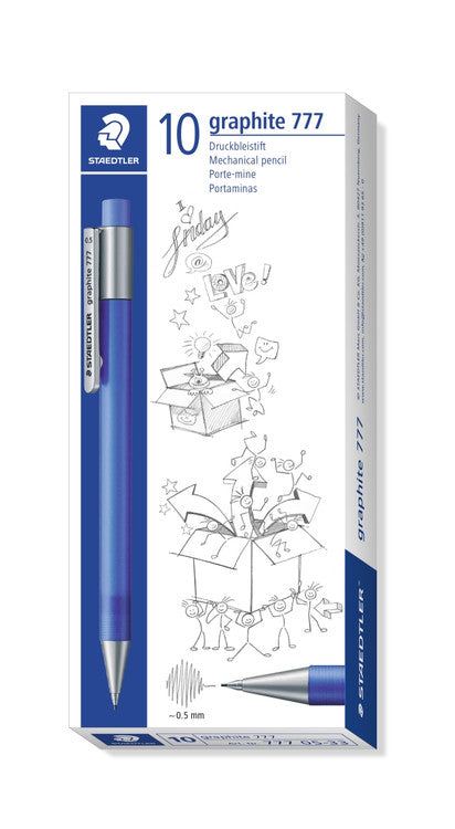 Staedtler Graphite 777 Mechanical Pencil 0.5mm Cobalt Blue Barrel Box of 10 777 05-33