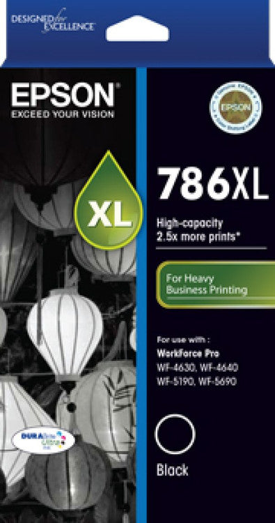 Epson C13T787192 786XL High Yield Durabrite Ultra Ink Black