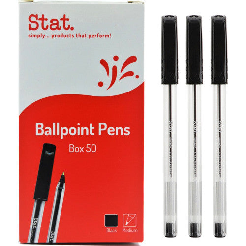 Ballpoint Pens 1.0mm Medium Black Box of 50