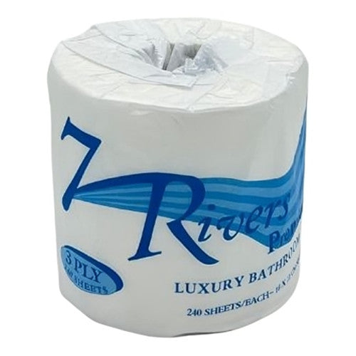 7 Rivers 3 Ply Toilet Paper 240 Sheets/Roll 24 Rolls/Ctn