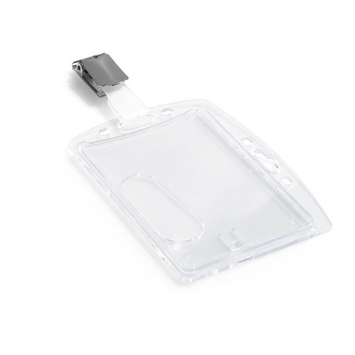 ID Security Pass Holder Acrylic with Rotating Clip Clear Box 25
