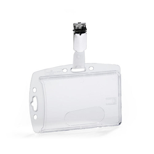 ID Security Pass Holder Acrylic with Rotating Clip Clear Box 25