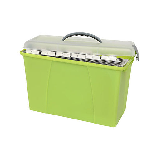 Crystalfile Carry Case 18L Clear Lid Lime Base Box of 6